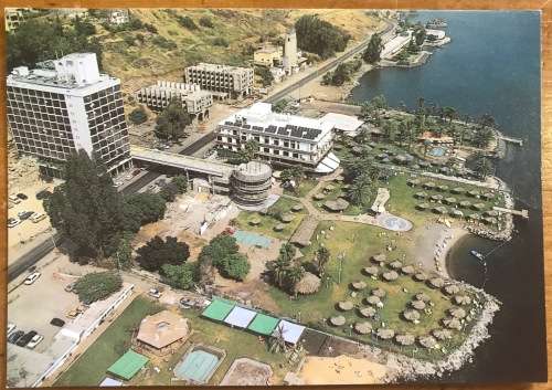 POSTCARD POST CARD ISRAEL THE QUIET BEACH HOTELS TIBERIAS HOLIDAY RESORT ACCOMMODATION.