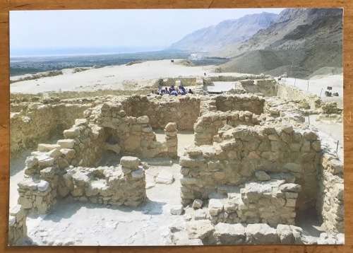 POSTCARD POST CARD ISRAEL THE RUINS at QUMRAN Archaeological site in the West Bank.