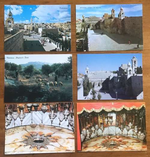 POSTCARDS x 6 POST CARDS ISRAEL BETHLEHEM CHURCH OF NATIVITY BASILICA THE STAR THE CITY.