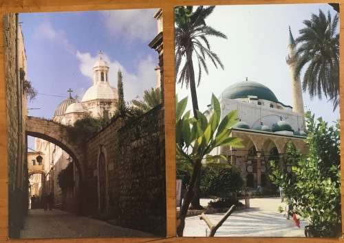 POSTCARDS x 9 POST CARDS ISRAEL CHURCHES BAHAI SHRINE HOLY SEPULCHRE GETHSEMANE ANNUNCIATION MOSQUE.