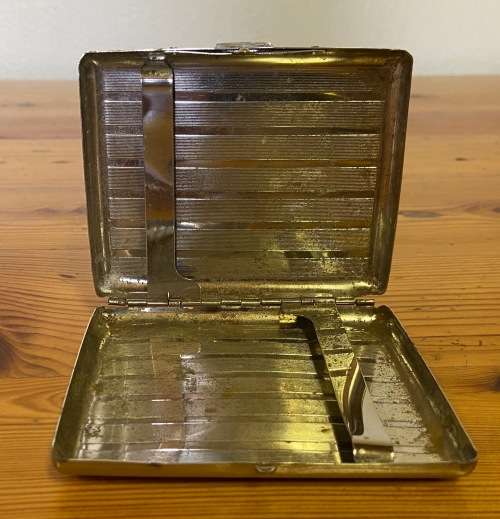 SILVER PLATED CIGARETTE CASE HOLDER SPRUNG HOLDERS CLIP CLOSURE