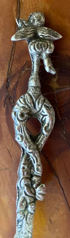 VINTAGE ORNATE FIGURAL TEASPOON CHERUB ANGEL Romulus Remus? ITALY SILVER PLATED?