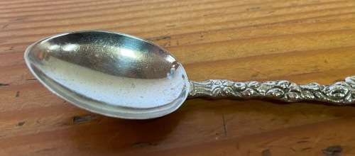 VINTAGE ORNATE FIGURAL TEASPOON CHERUB ANGEL Romulus Remus? ITALY SILVER PLATED?