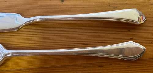 MAPPIN & WEBB=FISH KNIVES & FORKS=8 PLACE SETTING=PRINCES SILVER PLATE=REG. No. 664260=HIGH QUALITY!