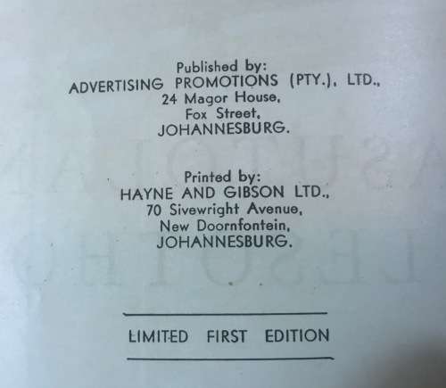 BASUTOLAND LESOTHO LIMITED FIRST EDITION 1947 ILLUSTRATED BROCHURE ENGLISH + SOTHO AMAZING HISTORY!!