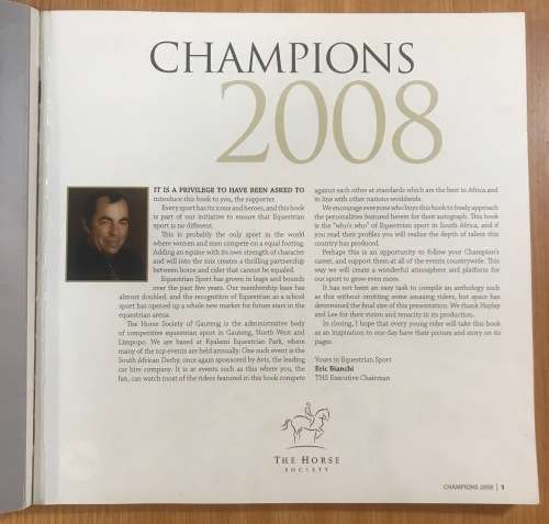 HORSES!! CHAMPIONS 2008 A COLLECTION of SOUTH AFRICA`S FINEST EQUESTRIANS SHOWJUMPING DRESSAGE VAULT