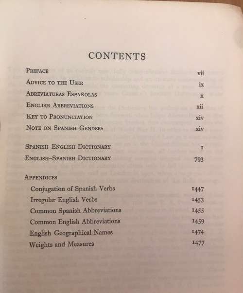 CASSELS SPANISH-ENGLISH ENGLISH-SPANISH DICTIONARY 1963 2nd EDITION SPAIN