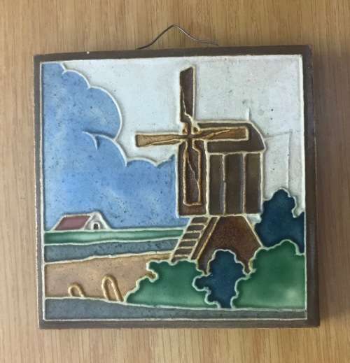 WESTRAVEN UTRECHT HOLLAND CERAMIC TILE WINDMILL + FARM HOUSE WETTIG GEDEPONEERD REGISTERED TRADEMARK