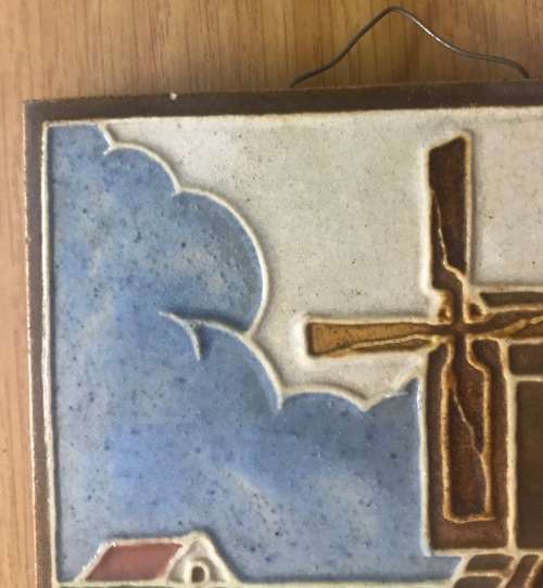 WESTRAVEN UTRECHT HOLLAND CERAMIC TILE WINDMILL + FARM HOUSE WETTIG GEDEPONEERD REGISTERED TRADEMARK