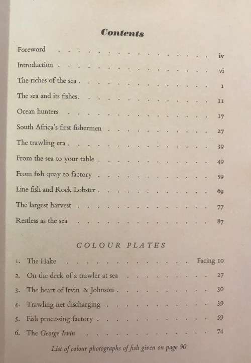 SOUTH AFRICAN FISH AND FISHING ILLUSTRATED STORY of the INDUSTRY with CARDS 1963 IRVIN & JOHNSON