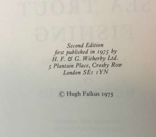 SEA TROUT FISHING A GUIDE TO SUCCESS HUGH FALKUS SECOND EDITION 1986 HARDCOVER