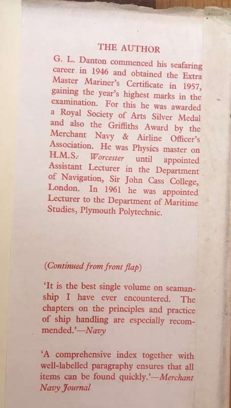 The Theory and Practice of Seamanship Graham Danton 1972 4th Edition METRIC SAILING SHIP HANDLING