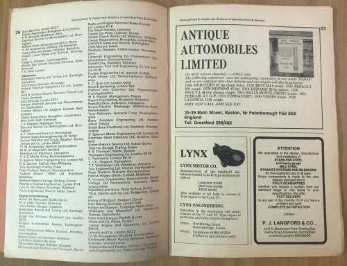 THOROUGHBRED AND CLASSIC CARS MAGAZINES x 3 DIRECTORY of SPECIALIST FIRMS AND SERVICES VINTAGE!!!!!!