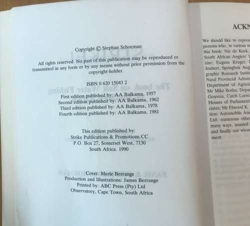 STRIKE=THE BOOK on SALT WATER FISHING in SOUTHERN AFRICA=FANIE and STEPHAN SCHOEMAN=1990=5th EDITION