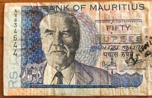 BANK OF MAURITIUS 50 RUPEES 2006 Joseph Maurice Paturau Le Caudan waterfront Port Louis AV634644.