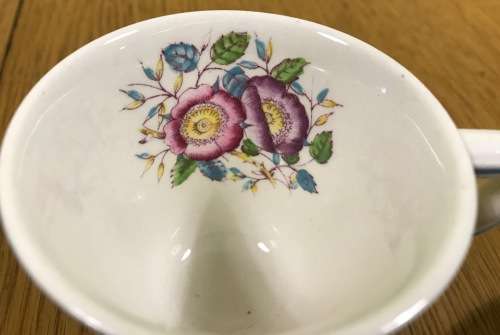 WEDGWOOD CORINTHIAN EVENLODE Demitasse Coffee Cup + Saucer EXPRESSO England USA PATENT IMPRESS 9147.
