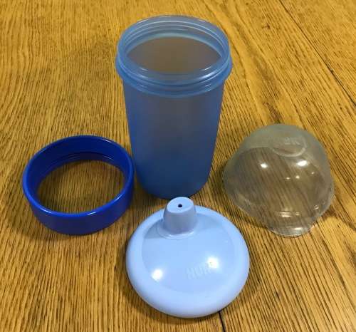 NUK LEARNER BOTTLE MUG with COVER and RIM for MUG CONVERSION USED A LITTLE VERY GOOD  CONDITION.