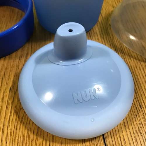 NUK LEARNER BOTTLE MUG with COVER and RIM for MUG CONVERSION USED A LITTLE VERY GOOD  CONDITION.
