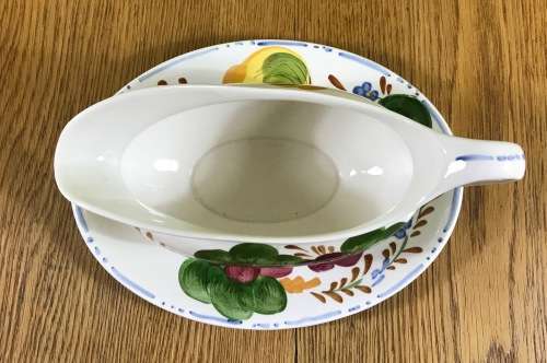BELLE FIORE GRAVY BOAT + UNDERPLATE SIMPSONS POTTERIES CHANTICLEER WARE COBRIDGE ENGLAND FLOWERS!!!!