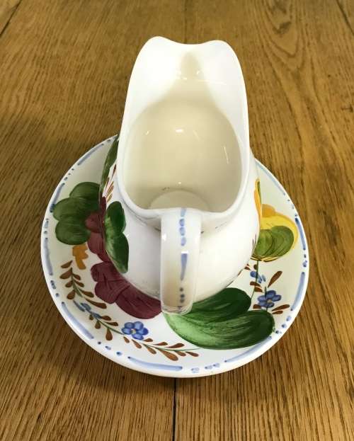BELLE FIORE GRAVY BOAT + UNDERPLATE SIMPSONS POTTERIES CHANTICLEER WARE COBRIDGE ENGLAND FLOWERS!!!!
