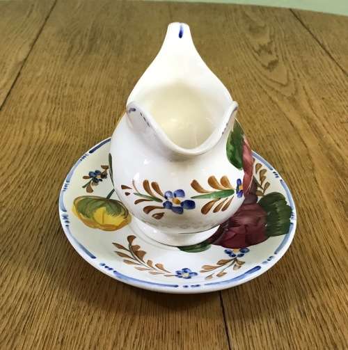 BELLE FIORE GRAVY BOAT UNDERPLATE SIMPSONS POTTERIES CHANTICLEER WARE COBRIDGE ENGLAND IRONSTONE.