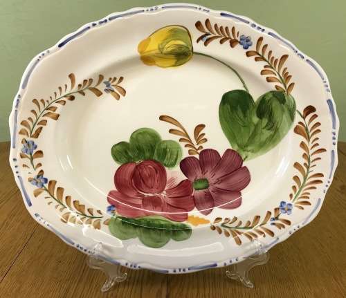 BELLE FIORE SMALL PLATTER SIMPSONS POTTERIES CHANTICLEER WARE COBRIDGE ENGLAND FLOWERS FLORAL COLOUR
