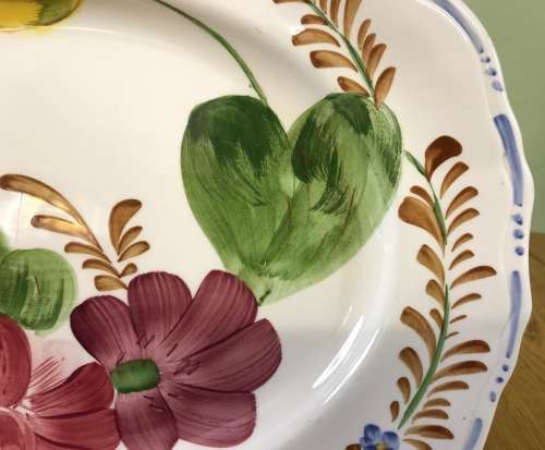 BELLE FIORE SMALL PLATTER SIMPSONS POTTERIES CHANTICLEER WARE COBRIDGE ENGLAND FLOWERS FLORAL COLOUR