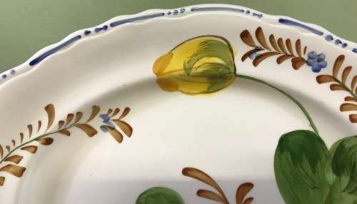BELLE FIORE SMALL PLATTER SIMPSONS POTTERIES CHANTICLEER WARE COBRIDGE ENGLAND FLOWERS FLORAL COLOUR