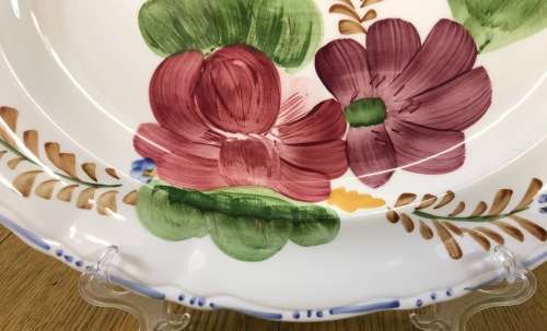 BELLE FIORE SMALL PLATTER SIMPSONS POTTERIES CHANTICLEER WARE COBRIDGE ENGLAND FLOWERS FLORAL COLOUR