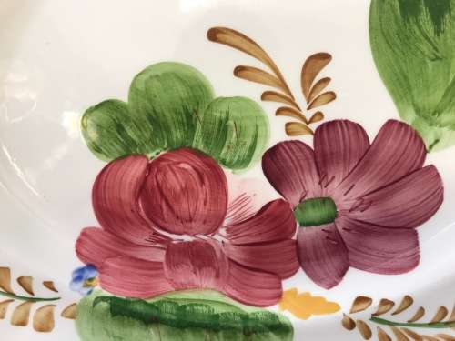 BELLE FIORE SMALL PLATTER SIMPSONS POTTERIES CHANTICLEER WARE COBRIDGE ENGLAND FLOWERS FLORAL COLOUR