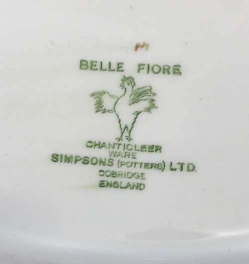 BELLE FIORE SMALL PLATTER SIMPSONS POTTERIES CHANTICLEER WARE COBRIDGE ENGLAND FLOWERS FLORAL COLOUR