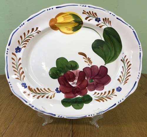 BELLE FIORE LARGE PLATTER SIMPSONS POTTERIES CHANTICLEER WARE COBRIDGE ENGLAND FLOWERS FLORAL COLOUR