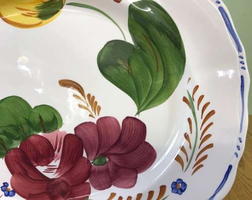 BELLE FIORE LARGE PLATTER SIMPSONS POTTERIES CHANTICLEER WARE COBRIDGE ENGLAND FLOWERS FLORAL COLOUR