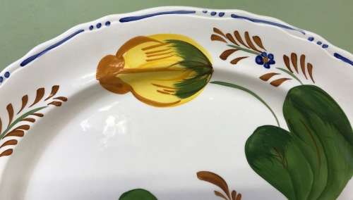 BELLE FIORE LARGE PLATTER SIMPSONS POTTERIES CHANTICLEER WARE COBRIDGE ENGLAND FLOWERS FLORAL COLOUR