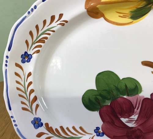 BELLE FIORE LARGE PLATTER SIMPSONS POTTERIES CHANTICLEER WARE COBRIDGE ENGLAND FLOWERS FLORAL COLOUR