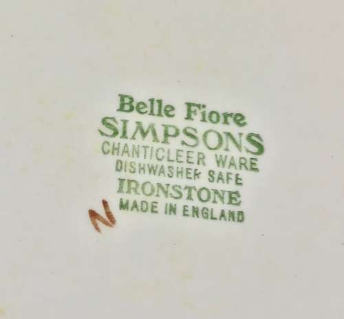 BELLE FIORE LARGE PLATTER SIMPSONS POTTERIES CHANTICLEER WARE COBRIDGE ENGLAND FLOWERS FLORAL COLOUR