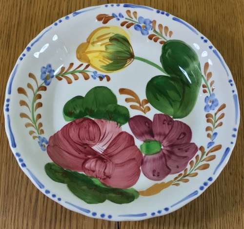 BELLE FIORE SOUP BOWL PORRIDGE SIMPSONS POTTERIES CHANTICLEER WARE COBRIDGE ENGLAND FLOWERS FLORAL
