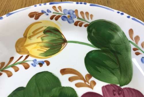 BELLE FIORE SOUP BOWL PORRIDGE SIMPSONS POTTERIES CHANTICLEER WARE COBRIDGE ENGLAND FLOWERS FLORAL