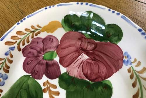 BELLE FIORE SOUP BOWL PORRIDGE SIMPSONS POTTERIES CHANTICLEER WARE COBRIDGE ENGLAND FLOWERS FLORAL