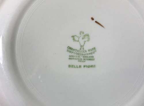 BELLE FIORE SOUP BOWL PORRIDGE SIMPSONS POTTERIES CHANTICLEER WARE COBRIDGE ENGLAND FLOWERS FLORAL