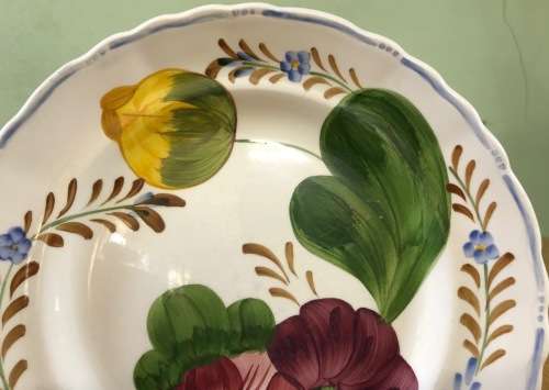 BELLE FIORE ENTREE FISH PLATE PORRIDGE SIMPSONS POTTERIES CHANTICLEER WARE COBRIDGE ENGLAND FLOWERS