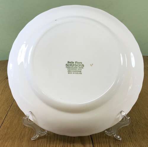 BELLE FIORE=MAIN COURSE=MEAT=DINNER PLATE=SIMPSONS POTTERY=CHANTICLEER WARE=COBRIDGE=ENGLAND=FLOWERS