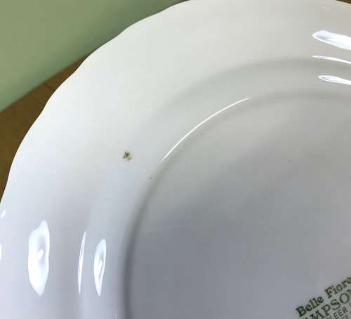 BELLE FIORE=MAIN COURSE=MEAT=DINNER PLATE=SIMPSONS POTTERY=CHANTICLEER WARE=COBRIDGE=ENGLAND=FLOWERS