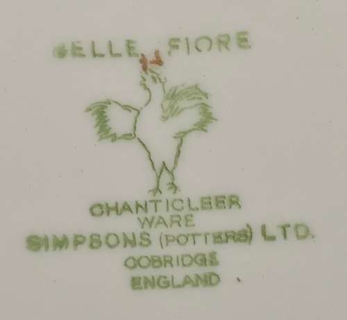 BELLE FIORE MAIN COURSE MEAT DINNER PLATE SIMPSONS POTTERY CHANTICLEER WARE COBRIDGE ENGLAND FLOWERS