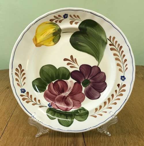 BELLE FIORI MAIN COURSE MEAT DINNER PLATE WOOD and SONS HAND PAINTED ENGLAND FLOWERS BELLE FIORE