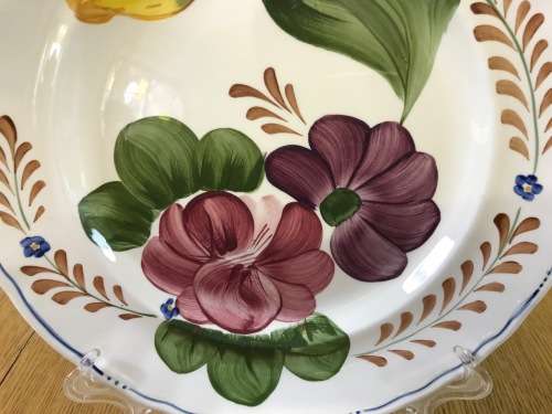 BELLE FIORI MAIN COURSE MEAT DINNER PLATE WOOD and SONS HAND PAINTED ENGLAND FLOWERS BELLE FIORE