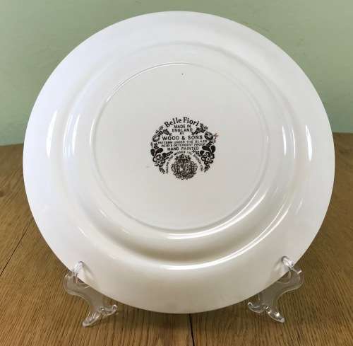 BELLE FIORI MAIN COURSE MEAT DINNER PLATE WOOD and SONS HAND PAINTED ENGLAND FLOWERS BELLE FIORE