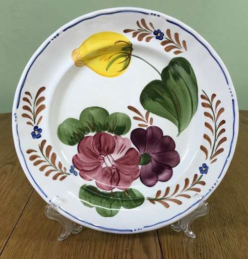BELLE FIORI MAIN COURSE MEAT DINNER PLATE WOOD and SONS HAND PAINTED ENGLAND FLOWERS BELLE FIORE