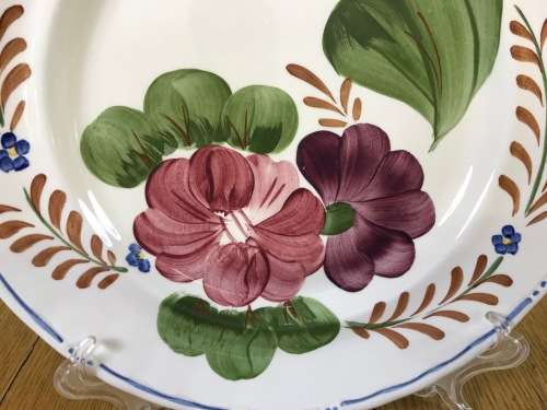 BELLE FIORI MAIN COURSE MEAT DINNER PLATE WOOD and SONS HAND PAINTED ENGLAND FLOWERS BELLE FIORE