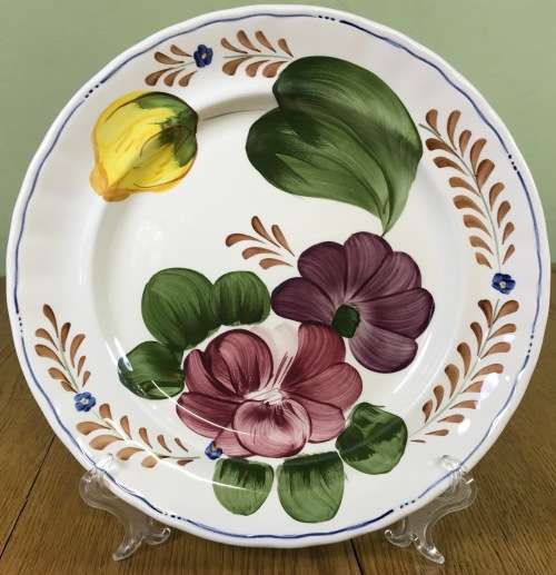 BELLE FIORI MAIN COURSE MEAT DINNER PLATE WOOD and SONS HAND PAINTED ENGLAND FLOWERS BELLE FIORE